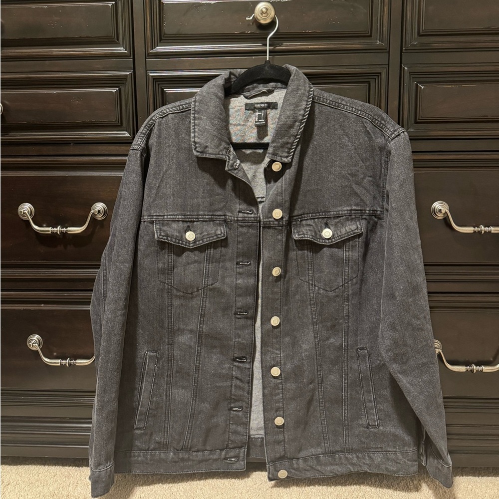 Forever 21 Charcoal Denim Jacket